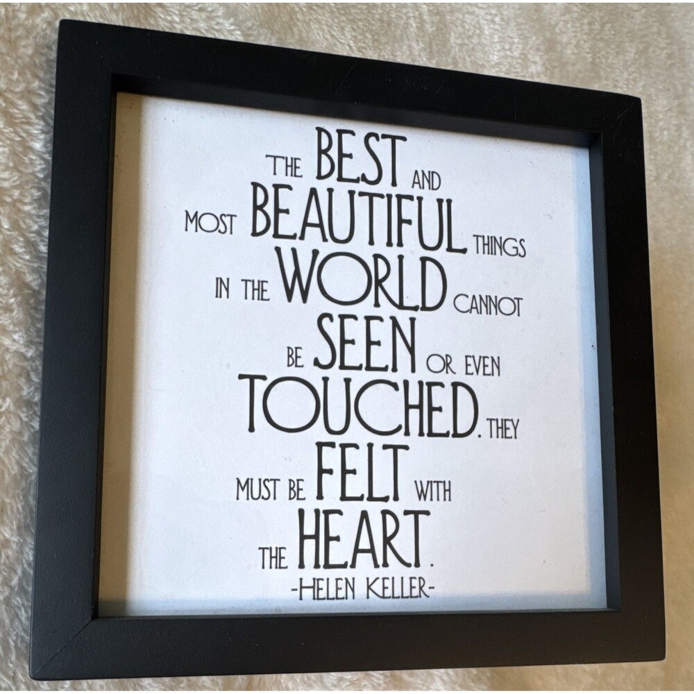Framed Helen Keller Quote Framed Plaque, Black/White 5" x5" Square Ready to Hang
